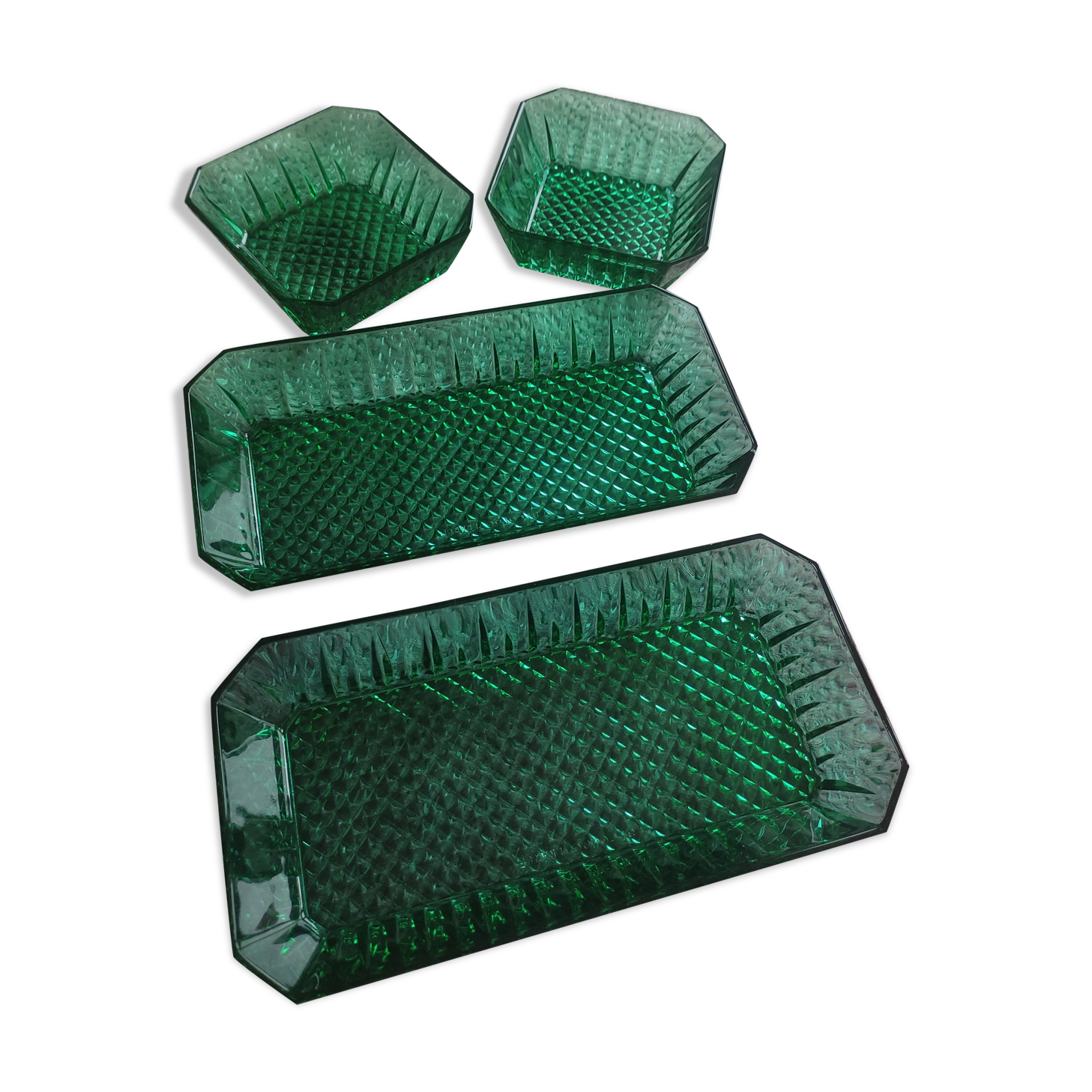 Raviers verts en verre
