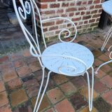 Garden furniture wrought iron, 1 table 3 armchairs