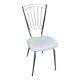 Vintage Scandinavian chair in steel and white leather from the 1950s.