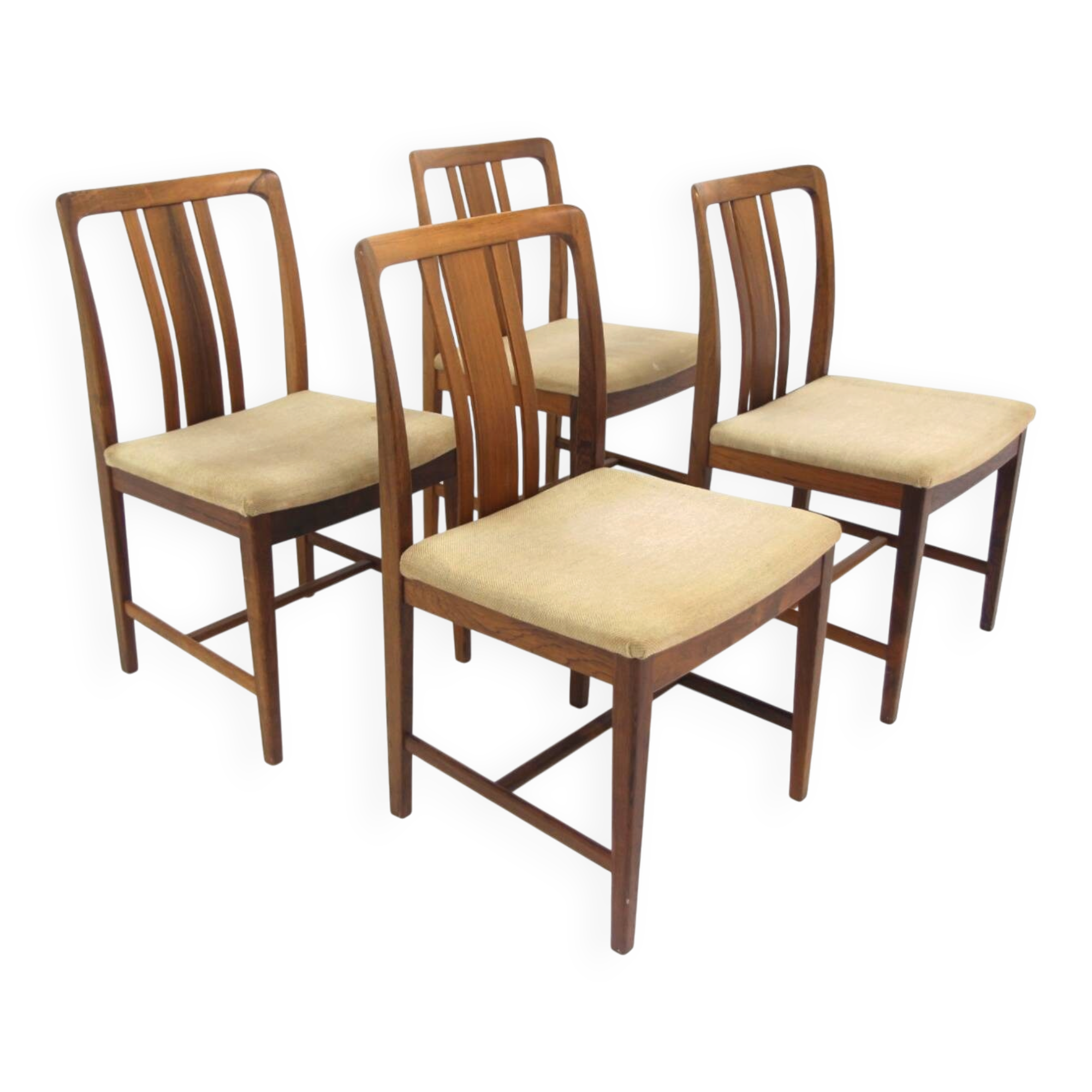 Set of 4 Scandinavian walnut chairs, Linde Nilsson, Lammhult, Sweden