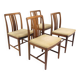 Set of 4 Scandinavian walnut chairs, Linde Nilsson, Lammhult, Sweden