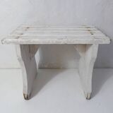 Old small white bench vintage step