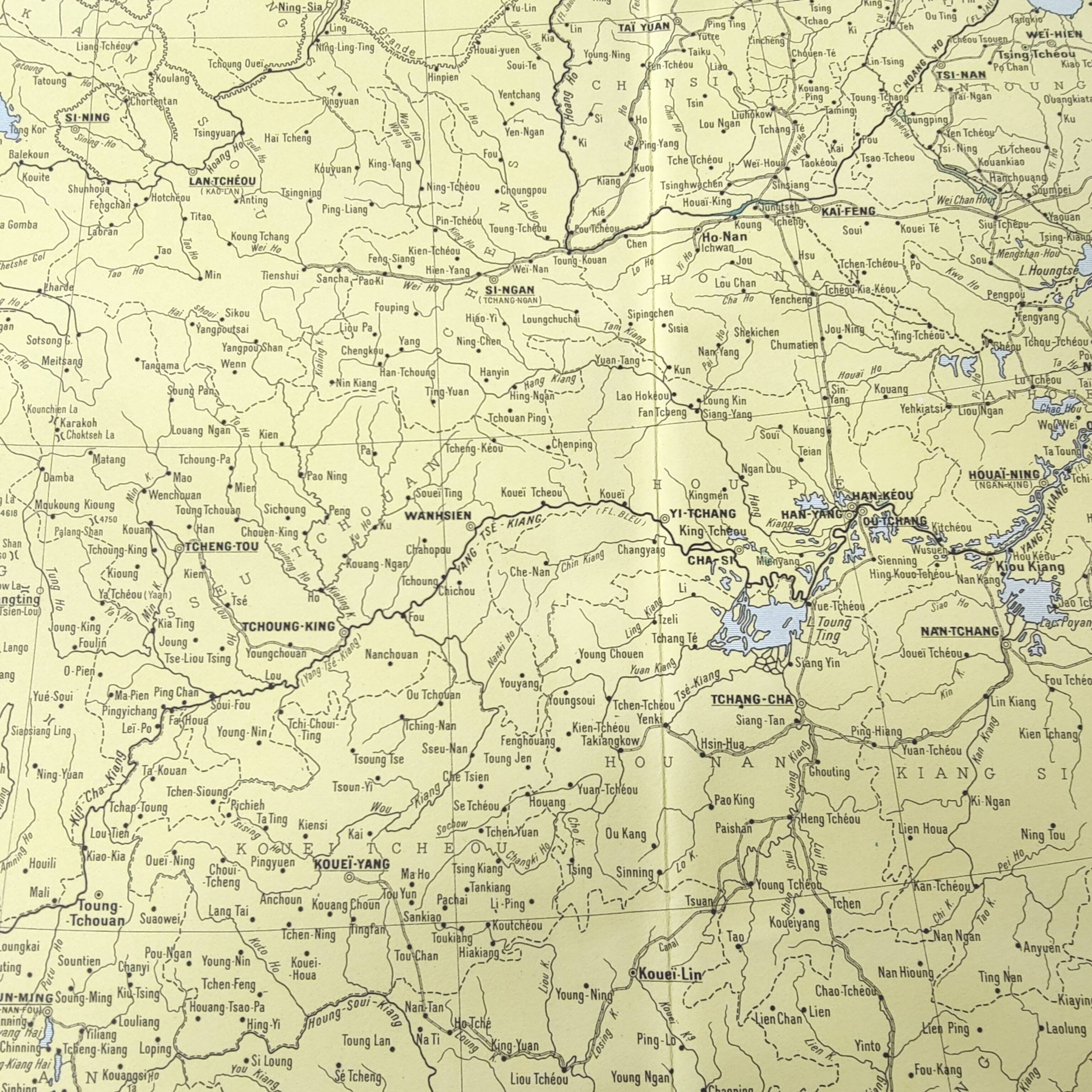 Vintage map Asia China Korea 43x43cm from 1950