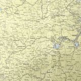 Vintage map Asia China Korea 43x43cm from 1950