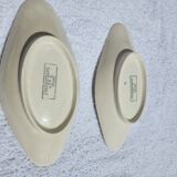 free vintage French Antique Set of 3 earthenware serving dish Sarreguemine Snow Model Birds