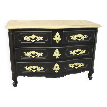 Commode Galbée Finition Laquée Noir