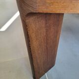 Square wood and steel coffee table from the 80s