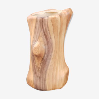 Vase céramique faux-bois 1950