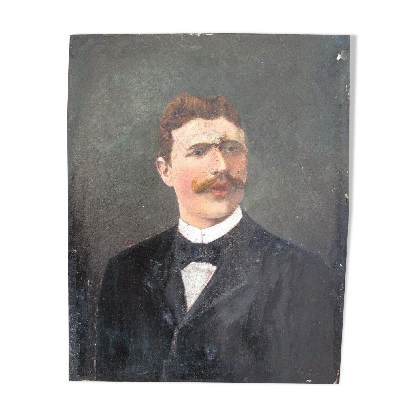 Painting - Portrait of a man with a mustache - XIX