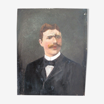 Painting - Portrait of a man with a mustache - XIX