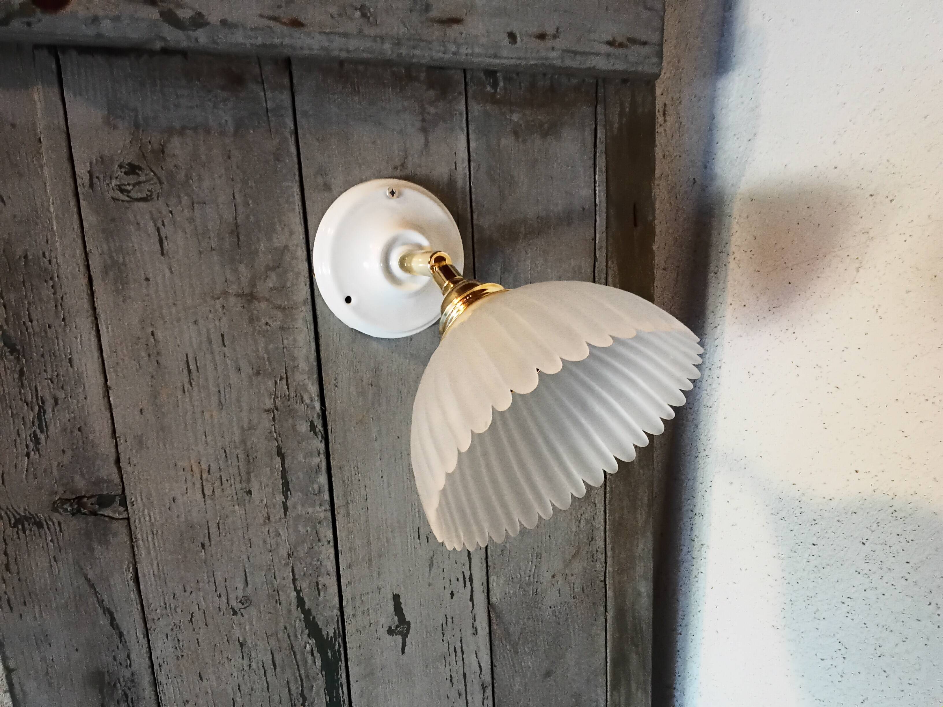 Vintage frosted glass wall light