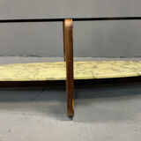 Coffee table wood and marble Hugues Poignant