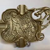 Ashtray glass blowers gargoyle in brass