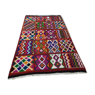 Multicolored kilim carpet, Moroccan carpet, Berber wool carpet 240x160cm
