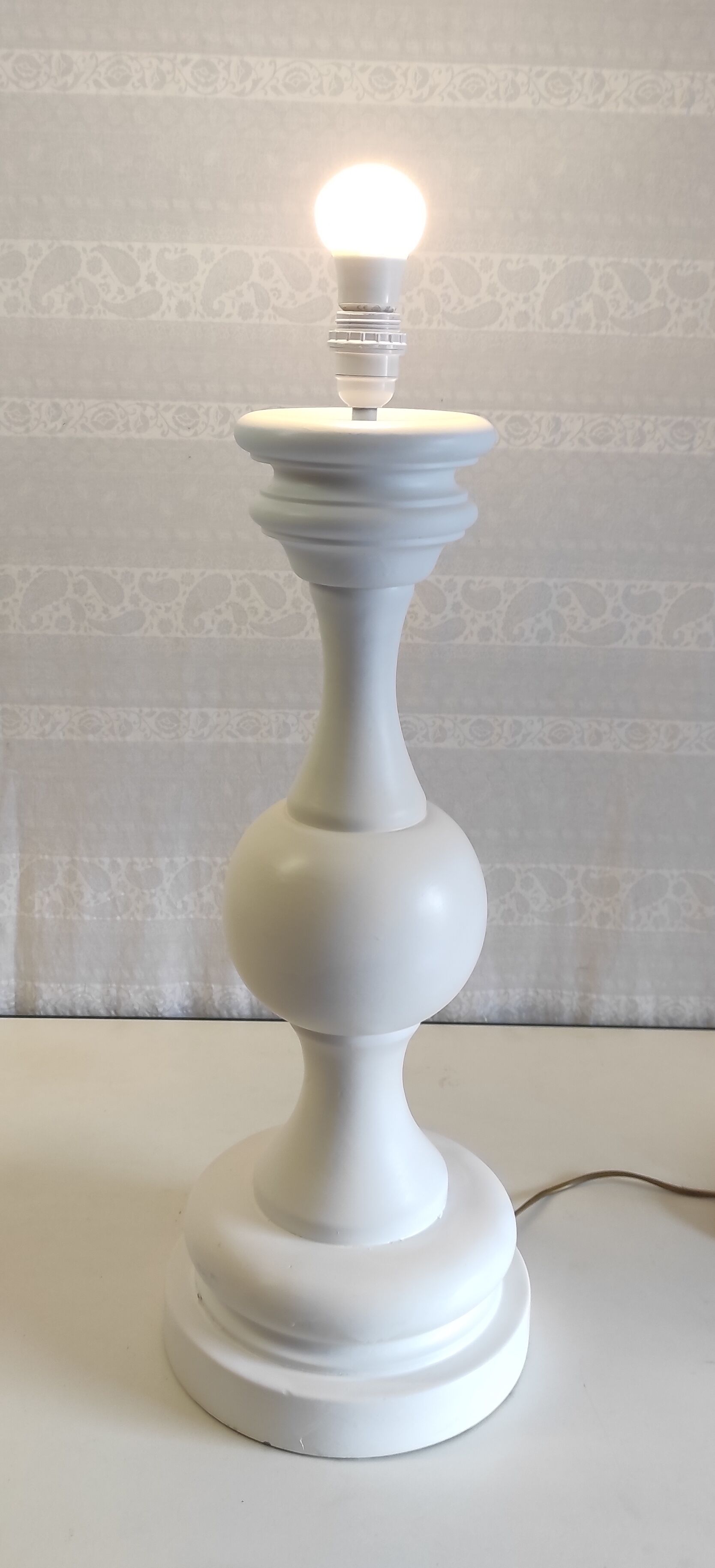 XXL lamp foot in turned wood – 60s/70s