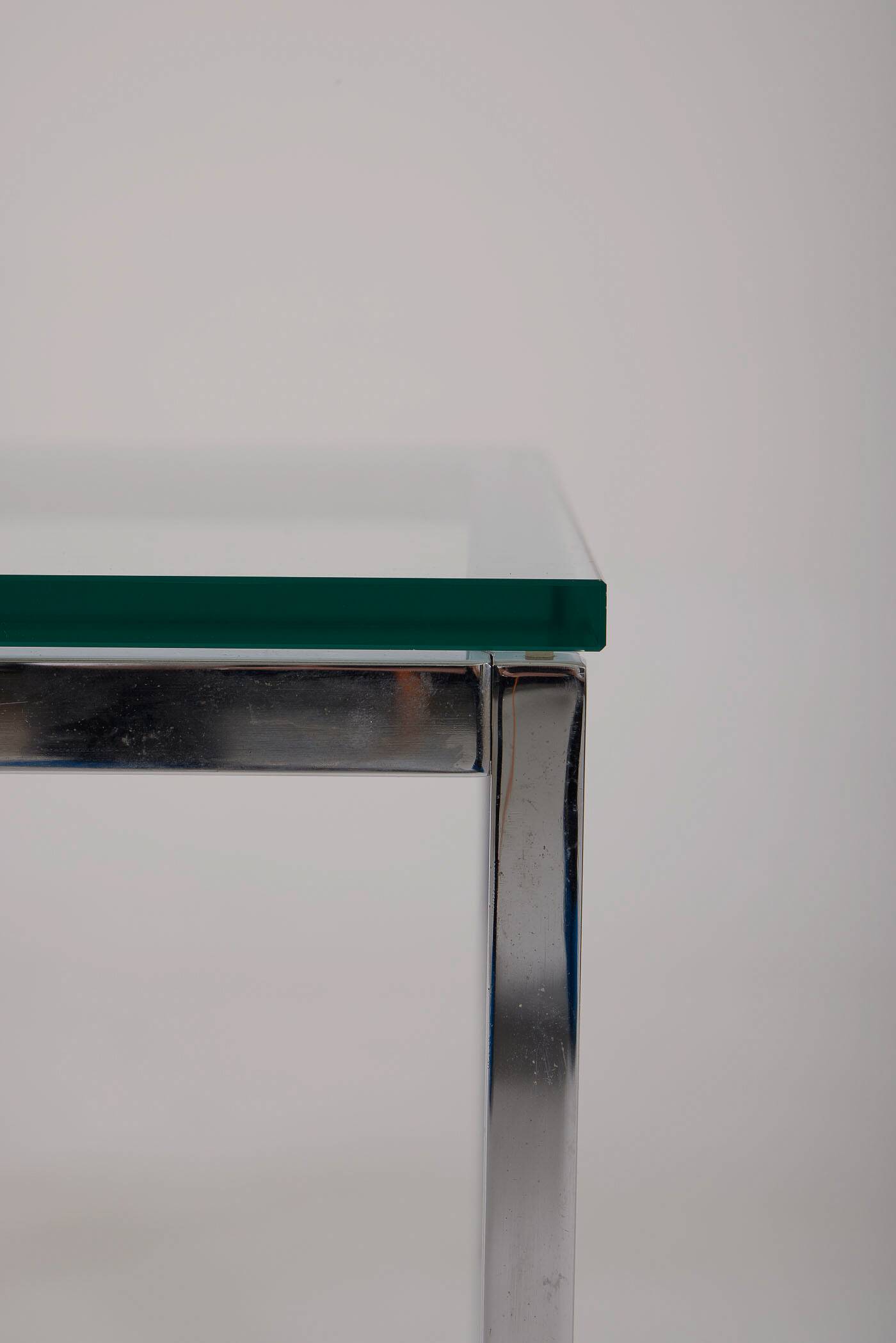 Knoll metal and glass coffee table