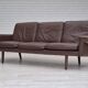 1970s, Danish 3-seater sofa, original brown leather.