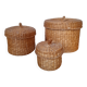 Set of 3 vintage wicker boxes