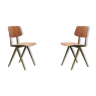 Paire de chaises S16 de Galvanitas - chêne/rose pastel - Réédition