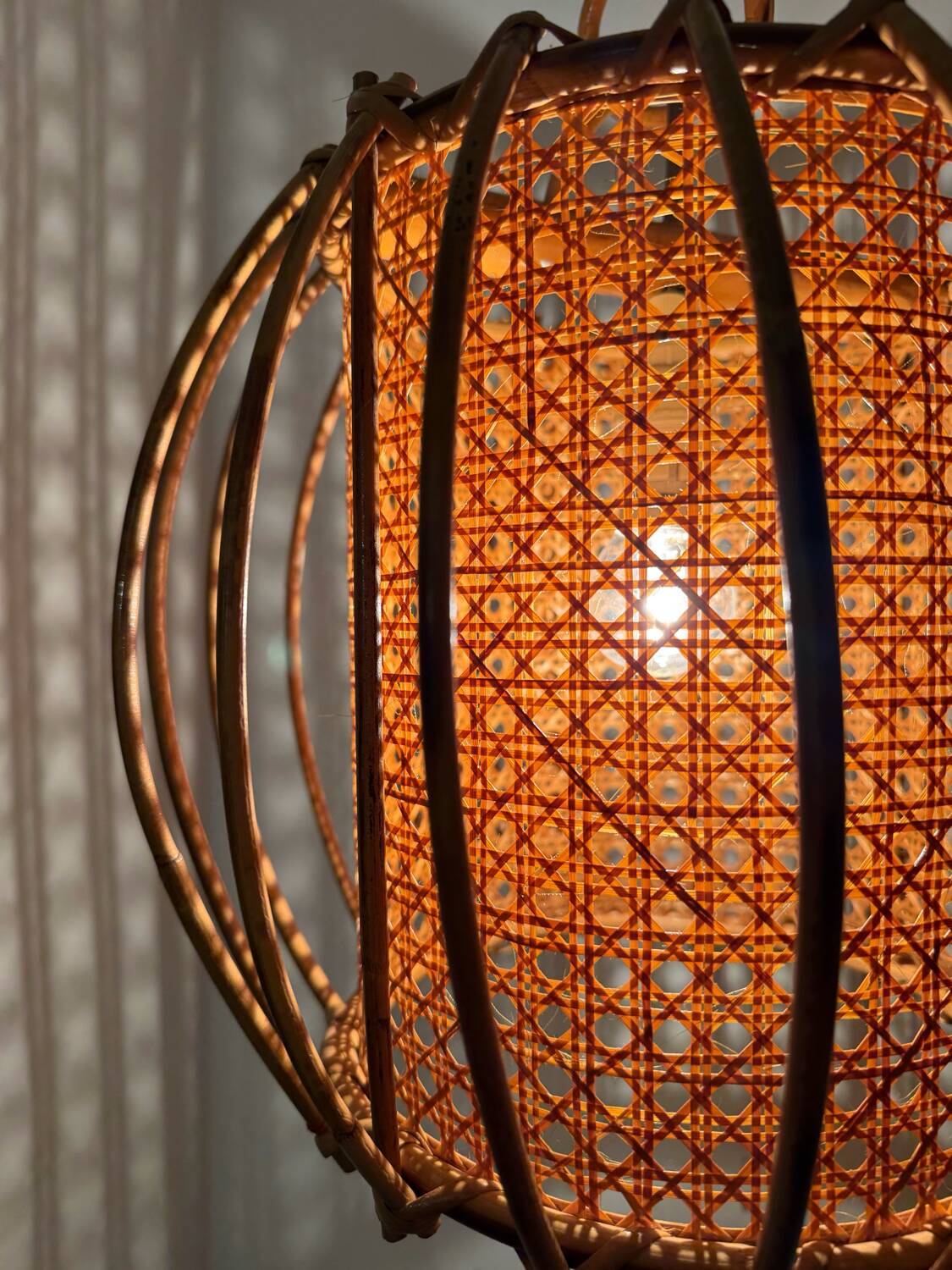 Bamboo rattan suspension from the 1960s.