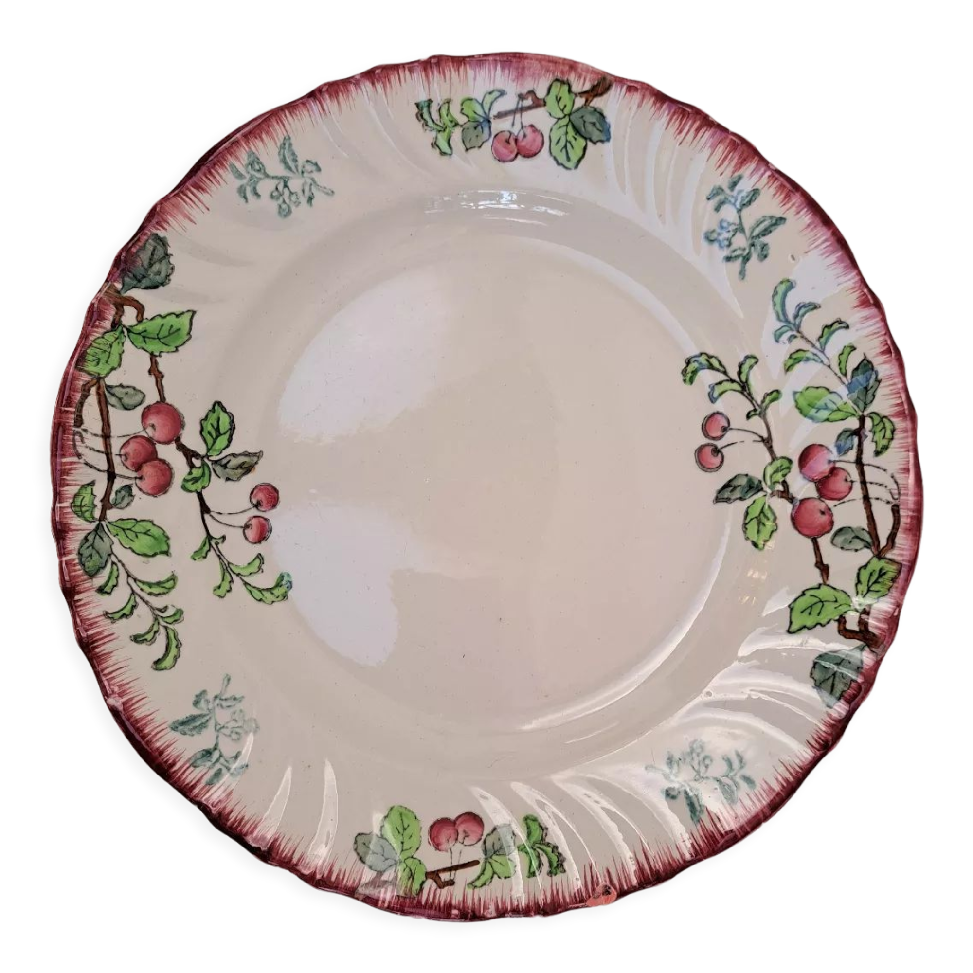 Dish Longwy cherries