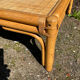 Table basse carrée en bois et rotin, années 70