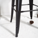 Industrial style bar chair Black metal and dark wood seat with backrest height 66cm