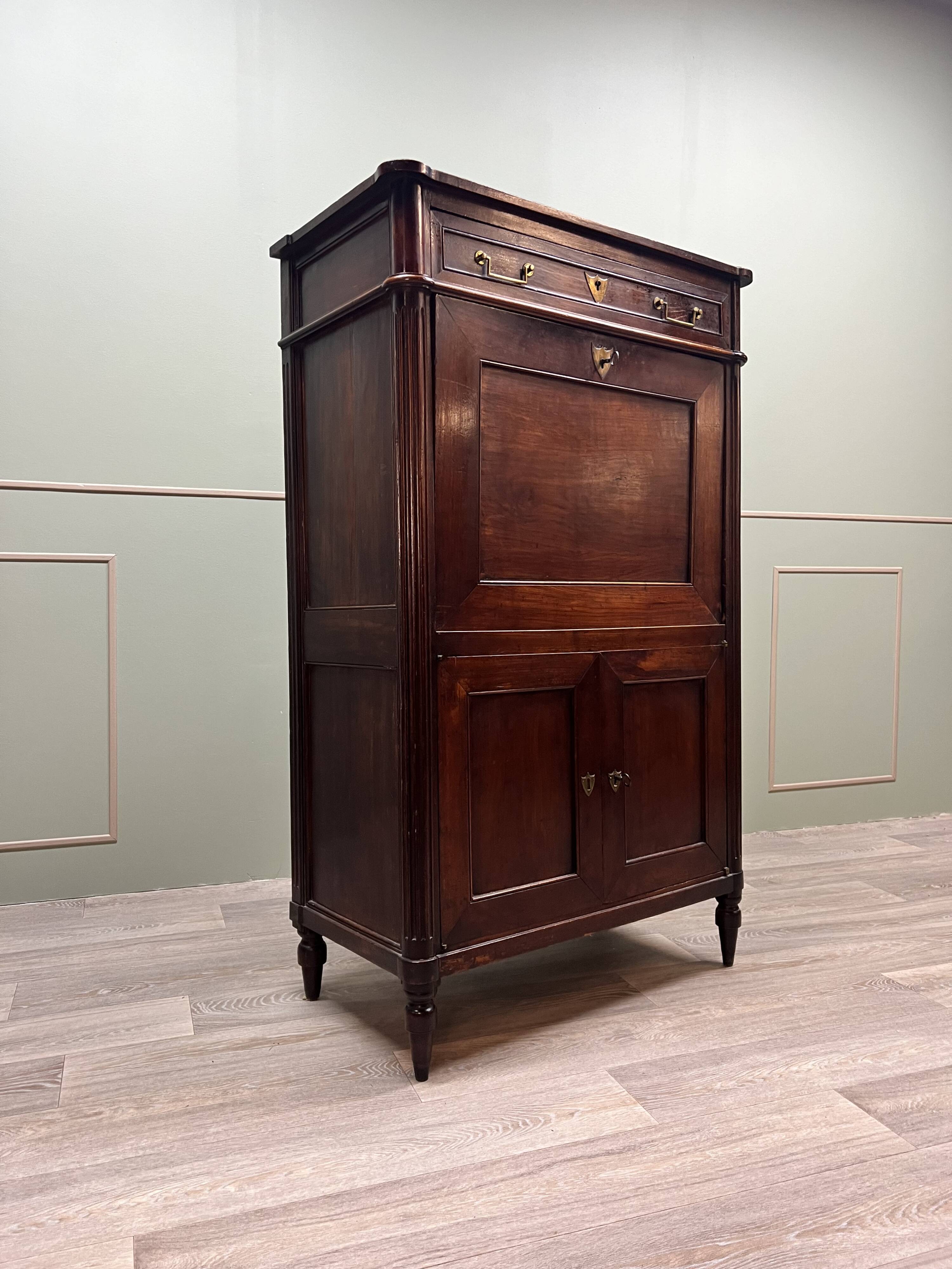 Mahogany Secretary Louis XVI XIII Eme Century