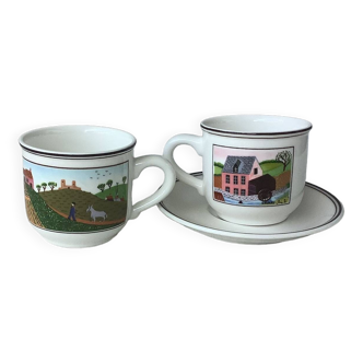 Villeroy & Boch cups naive decor Gérard Laplau