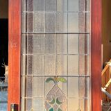 Portes de magasin fin XIXem, devanture de mercerie avec vitraux Art Nouveau