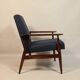 Vintage armchair natural wool blue marin modern design by H.Lis