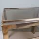 Vintage side table in brass and smoked glass, De Knudt, Belgium, 1970
