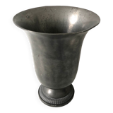 Stamped grey pewter antique vase