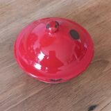 Red enameled teapot