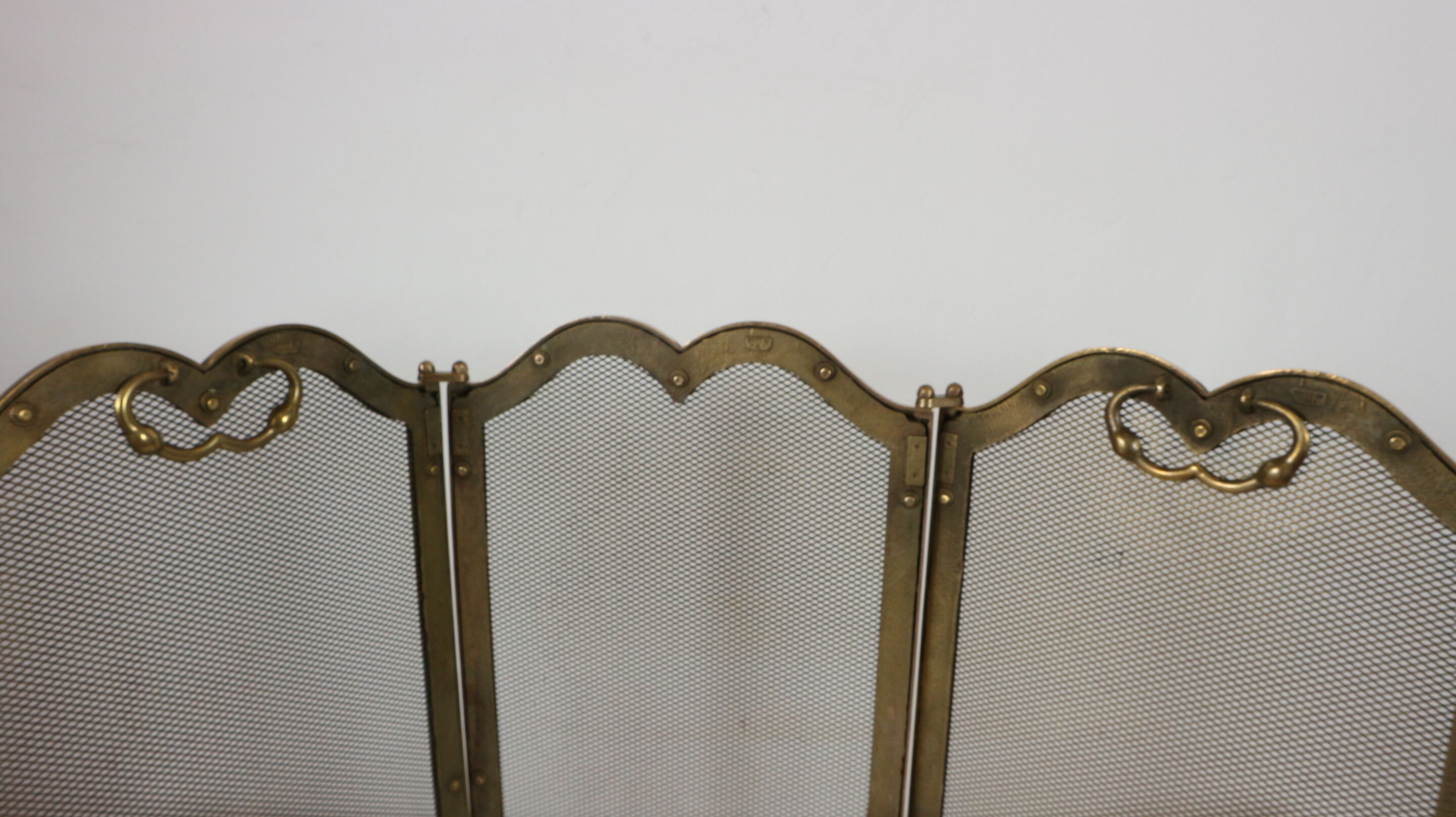 Firewall with three brass components with handles, made in Italy