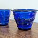 Blue Blown Glass Plant Pots – Elegant Handcrafted Pair