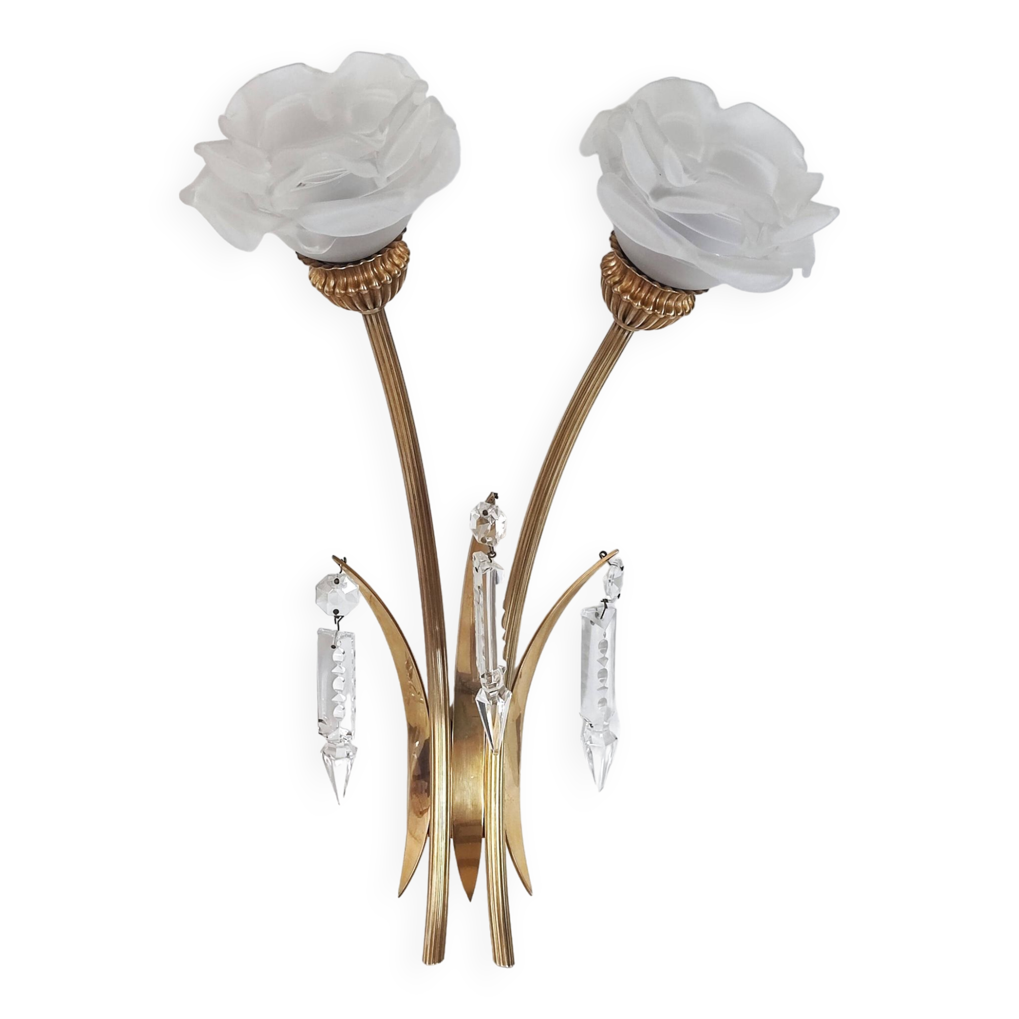 Double brass wall light