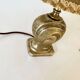 Bronze lamp, new 2M fabric cable, jute lampshade