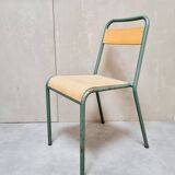 Chaise d'écolier en métal vintage