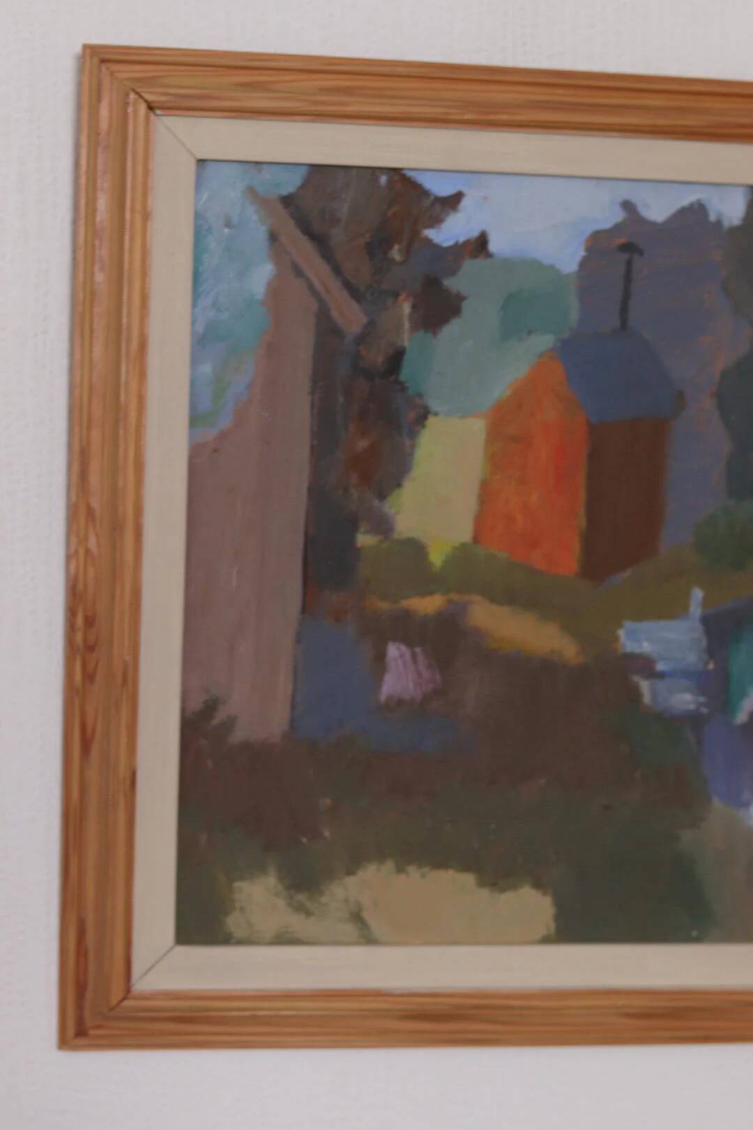 Original Swedish Oil on Panel – “House and Stream” by Pelle Nilsson, Dated