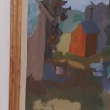 Original Swedish Oil on Panel – “House and Stream” by Pelle Nilsson, Dated