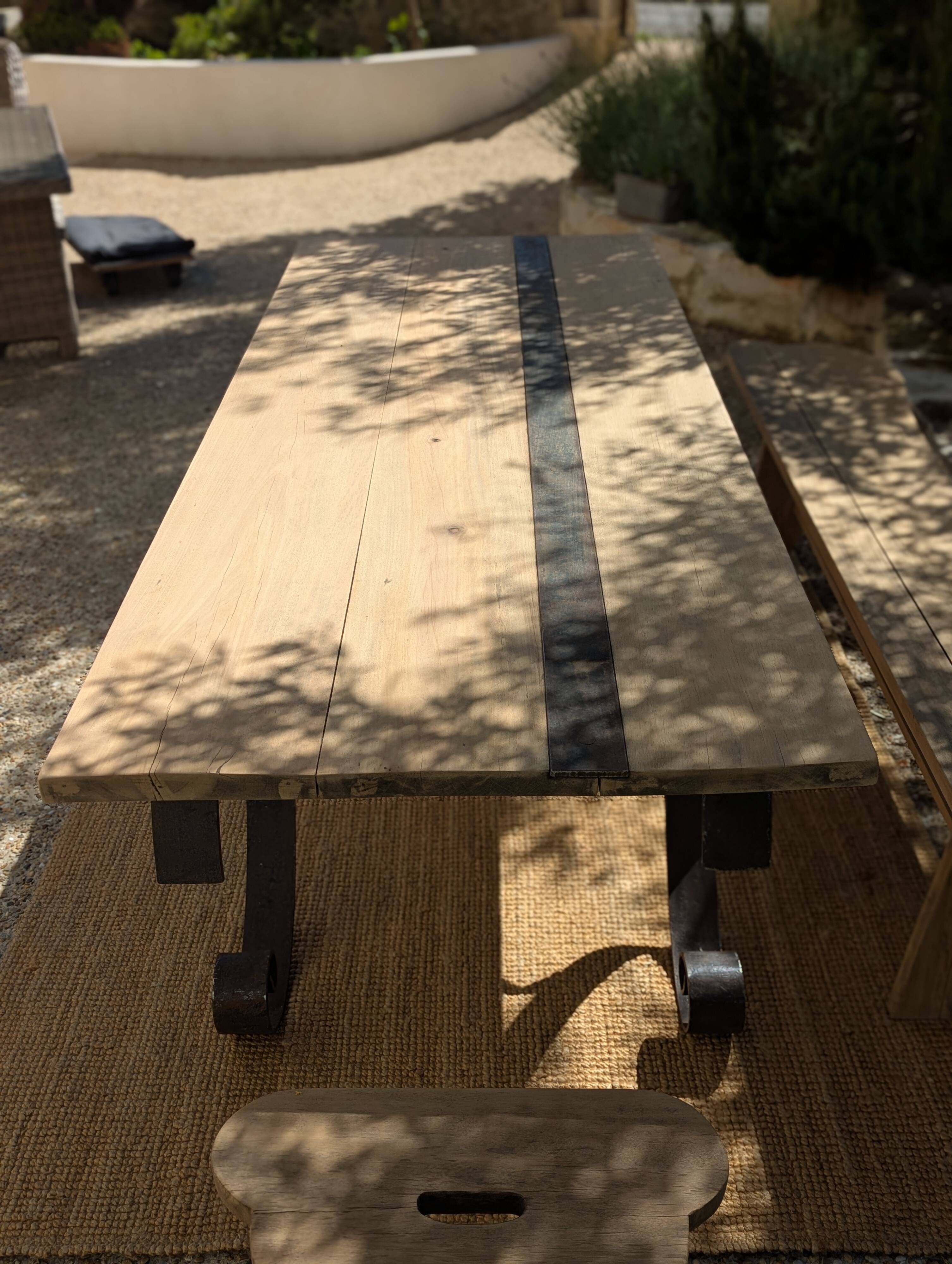 Table set, stools and benches