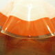 Berlingot pendant lamp from the 60s, white, orange and transparent glass