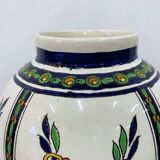 Pair of Boch Frères La Louvière vases, floral decoration signed Charles Catteau