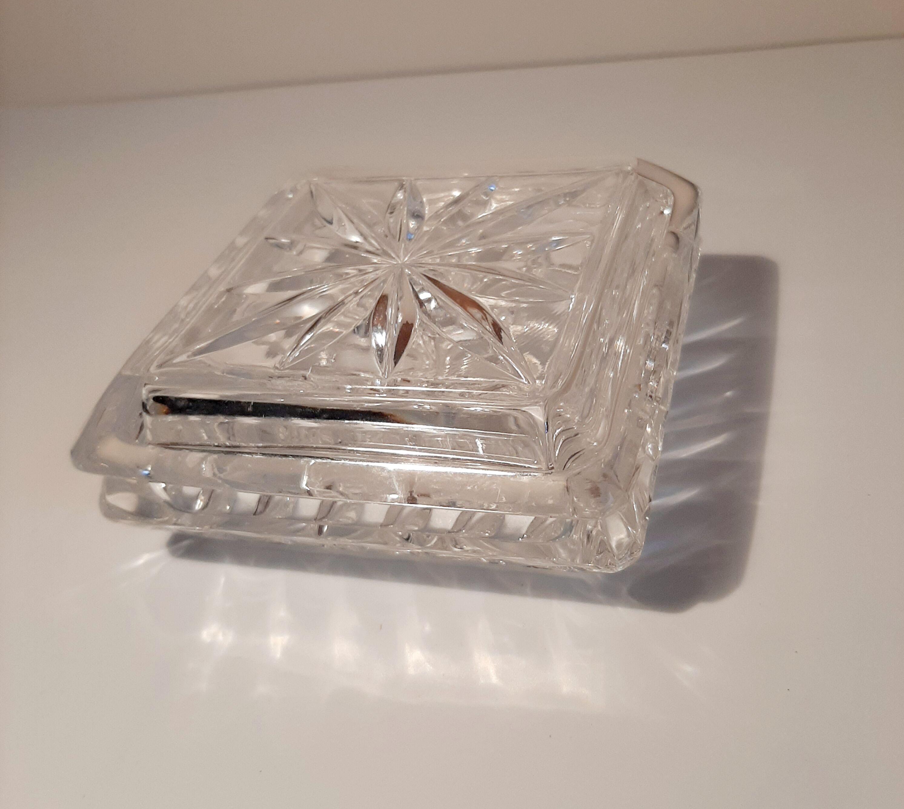 Crystal art deco jewelry box