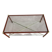 Table basse en verre et cuir