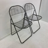 Set of 2 post modern wire chairs by Niels Gammelgaard for Ikea , 1980's