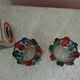Pair of 70s Rainbow tealight holders