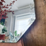 Bevelled octagonal ancient mirror