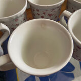 Set of 7 flowered Adams cups